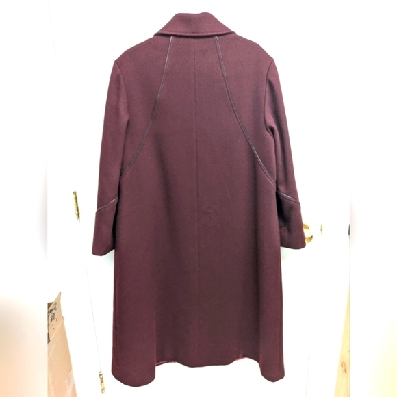 Tabé A. Gordon Ltée women's vintage burgundy and pink pure wool coat size L - Picture 2 of 14